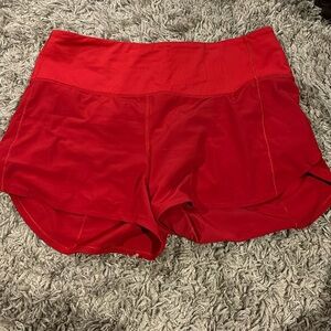 Lululemon Red Speed Up Shorts Size 10